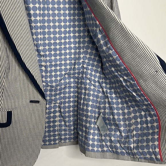 Boden Size 6P Sear-sucker Blazer Navy White Stripe - Picture 5 of 8
